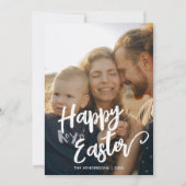 Happy Oaster Brush Script Foto Feiertagskarte (Vorderseite)