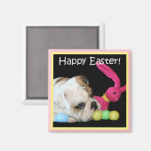 Happy Oaster Bulldog Magnet (Vorderseite/Rückseite)