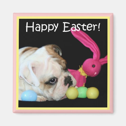 Happy Oaster Bulldog Magnet (Vorne)