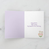 Happy Oaster Bunnies auf Kariert Feiertagskarte (Innenseite)