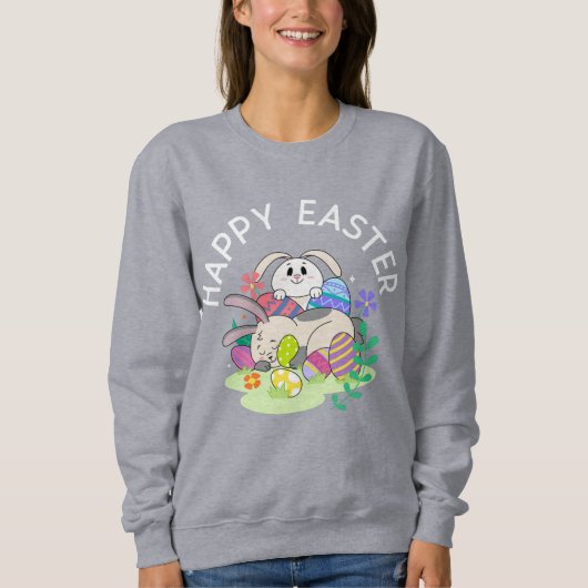 Happy Oaster - Bunnies & Eggs Sweatshirt (Vorderseite)