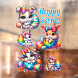 Happy Oaster Bunnies Fensteraufkleber