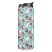 Happy Oaster Bunnies floral Muster Egg SpringBlue Thermosbecher (Nach links gedreht)