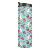 Happy Oaster Bunnies floral Muster Egg SpringBlue Thermosbecher (Nach rechts gedreht)