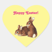 Happy Oaster Bunnies Herz-Aufkleber (Vorderseite)