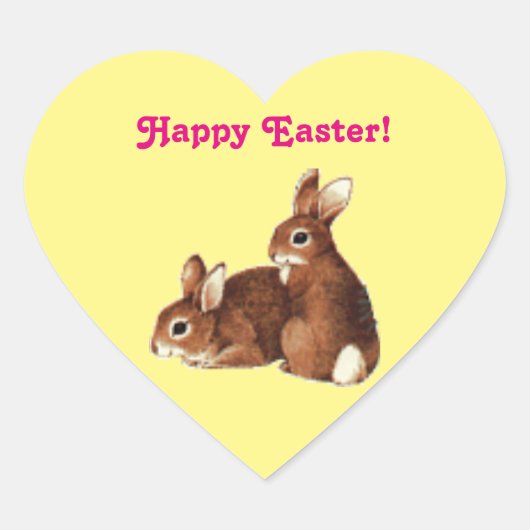 Happy Oaster Bunnies Herz-Aufkleber (Vorderseite)