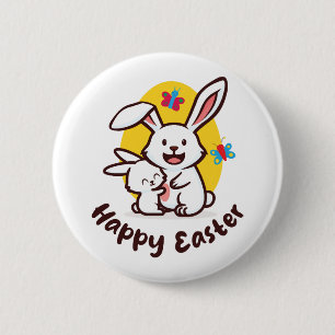 Happy Oaster Bunnies (in hellen Farben) Button