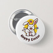 Happy Oaster Bunnies (in hellen Farben) Button (Vorne & Hinten)