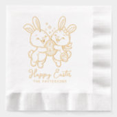 Happy Oaster Bunnies Kaninchen Personalisierter Na Servietten Mit Folie (Vorderseite)