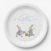 Happy Oaster Bunnies mit Eierkörben Pappteller (Vorderseite)