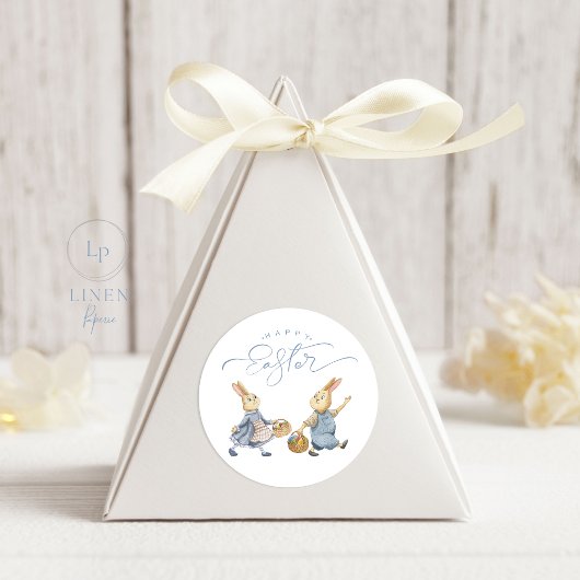 Happy Oaster Bunnies mit Eierkörben Runder Aufkleber