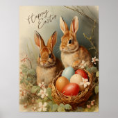 Happy Oaster Bunnies und Easter Egg Basket Poster (Vorne)