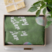 Happy Oaster Bunnies und gemalte Eier auf Gras Seidenpapier (Geschenk)