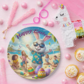 Happy Oaster Bunny am Strand Pappteller (Party)