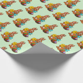 Happy Oaster Bunny and Chick Geschenkpapier (Ecke)