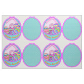 Happy Oaster Bunny and Eggs Basket Cut and Näh Kit Stoff (Yard (91,4 cm))