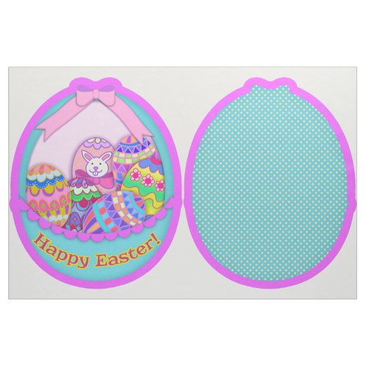 Happy Oaster Bunny and Eggs Basket Cut and Näh Kit Stoff (Fat Quarter (45,7 x 55,9 cm))