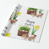 Happy Oaster Bunny and Holiday Basket Geschenkpapier (Ungerollt)