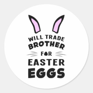 Happy Oaster Bunny Animal Egg Cool Funny Gift Idee Runder Aufkleber