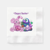 Happy Oaster Bunny & Basket Serviette (Vorderseite)