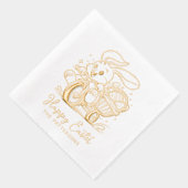 Happy Oaster Bunny Bicycle Eggs Personalisiert Nam Servietten Mit Folie (Rechts)