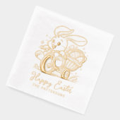 Happy Oaster Bunny Bicycle Eggs Personalisiert Nam Servietten Mit Folie (Links)