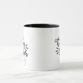 Happy Oaster Bunny Black and Pink Oaster Tasse (Zentrum)