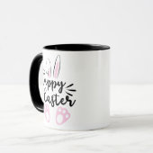Happy Oaster Bunny Black and Pink Oaster Tasse (Vorderseite Links)