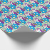 Happy Oaster Bunny - Blau Geschenkpapier (Ecke)