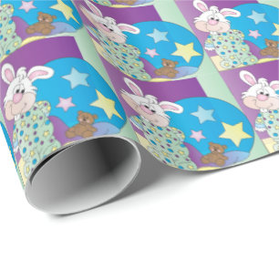 Happy Oaster Bunny - Blau Geschenkpapier