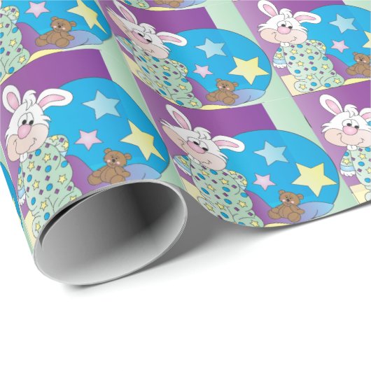 Happy Oaster Bunny - Blau Geschenkpapier (Rolleneckpunkt)