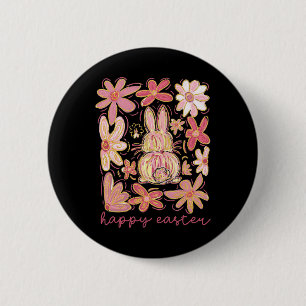 Happy Oaster Bunny Boho Ostercoquette Button