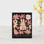 Happy Oaster Bunny Boho Ostercoquette Button Karte (Gelbe Blume)