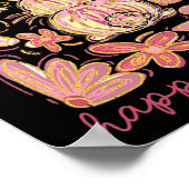 Happy Oaster Bunny Boho Ostercoquette Button Poster (Ecke)
