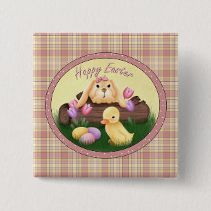 Happy Oaster Bunny Button