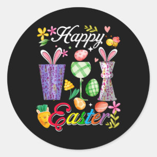 Happy Oaster Bunny Byrtender Tools Job Team Huntin Runder Aufkleber