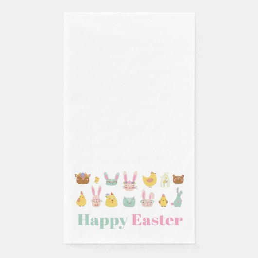 Happy Oaster Bunny Chicken Serviette (Vorderseite)