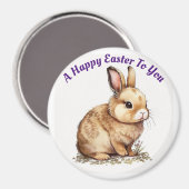 Happy Oaster Bunny Circle Magnet (Vorderseite/Rückseite)