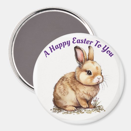 Happy Oaster Bunny Circle Magnet (Vorderseite/Rückseite)