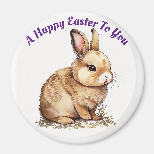 Happy Oaster Bunny Circle Magnet (Vorne)