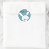 Happy Oaster Bunny Classic Round Sticker (Tasche)