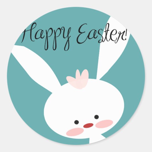 Happy Oaster Bunny Classic Round Sticker (Vorderseite)