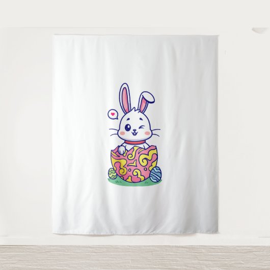 Happy Oaster Bunny Collection 2 Wandteppich (Vorderseite)