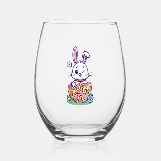 Happy Oaster Bunny Collection 2 Weinglas Ohne Stiel (Vorderseite)