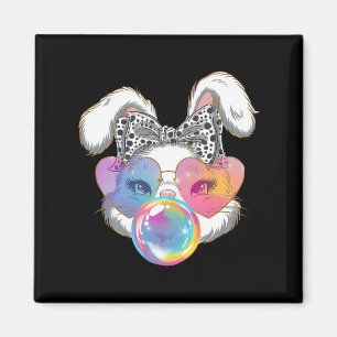Happy Oaster Bunny Coquette Bow Pinselstrich Oster Magnet