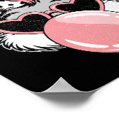 Happy Oaster Bunny Coquette Bow Pinselstrich Oster Poster (Ecke)