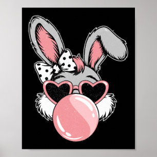 Happy Oaster Bunny Coquette Bow Pinselstrich Oster Poster