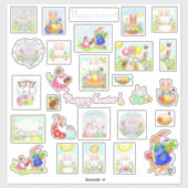Happy Oaster Bunny Custom Cut Vinyl Stickers Aufkleber (Blatt)