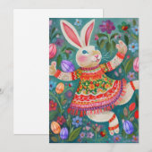 Happy Oaster Bunny Dance Feiertagskarte (Vorne/Hinten)
