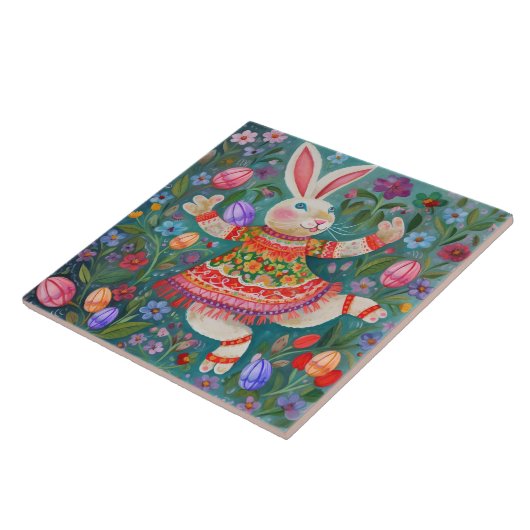Happy Oaster Bunny Dance Fliese (Seite)